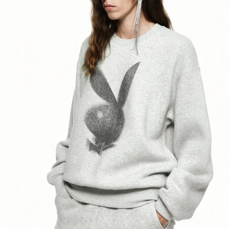 MOCO x PLAYBOY Sweatshirt Women's Light Heather Gray-2