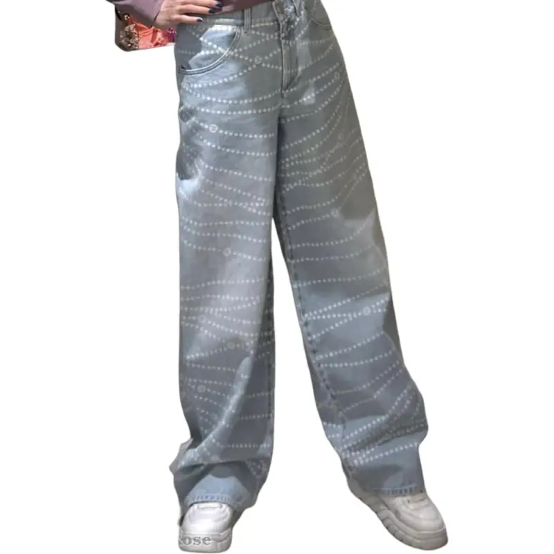 CHANEL 25P Spring Summer Preview Collection Jeans Women's Blue White-4