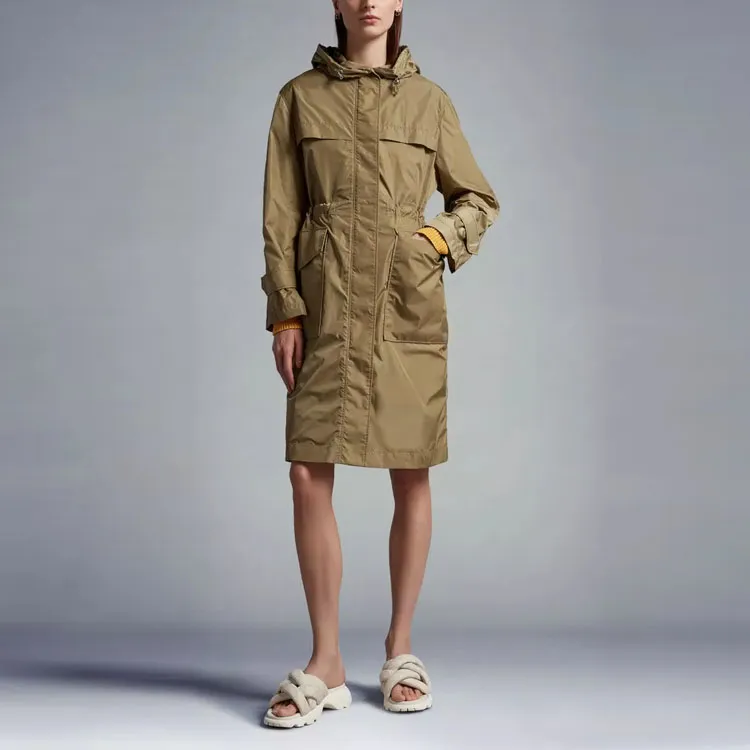 Moncler Hiengu Rain Coat Jackets & Coats Women's Khaki-1
