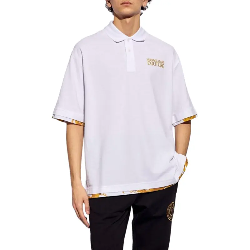 VERSACE JEANS COUTURE Logo Embroidered Short Sleeved Polo Shirt-2