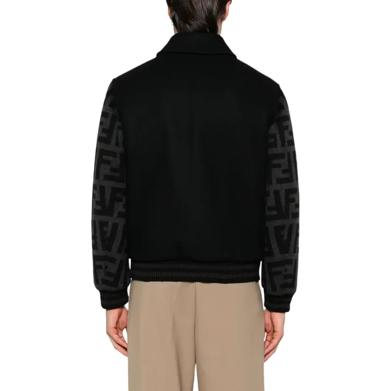 FENDI Logo Detailed Bomber Jacket-2