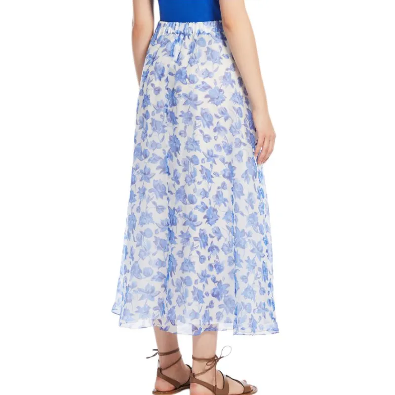 WEEKEND MaxMara SS25 Casual Long Skirt Women's Blue-3