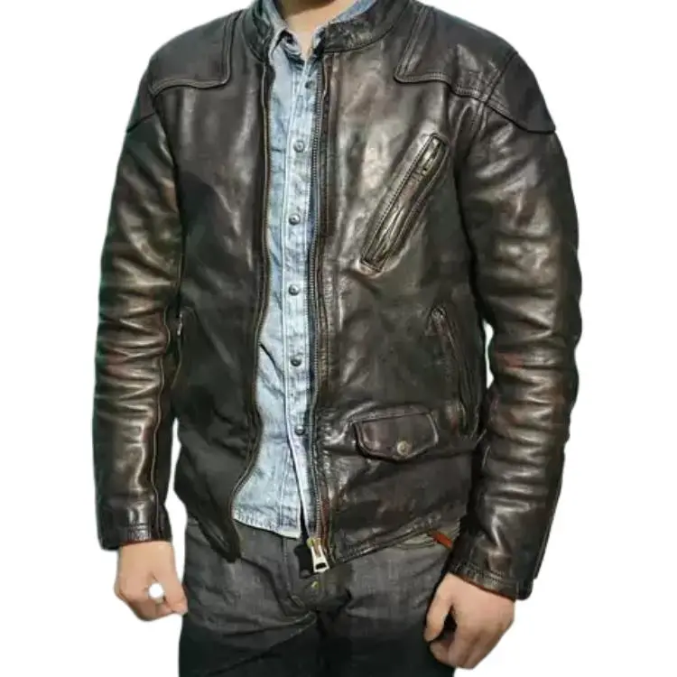 Polo Ralph Lauren Slim Fit Leather Moto Jacket Jackets & Coats Men's Brown-2
