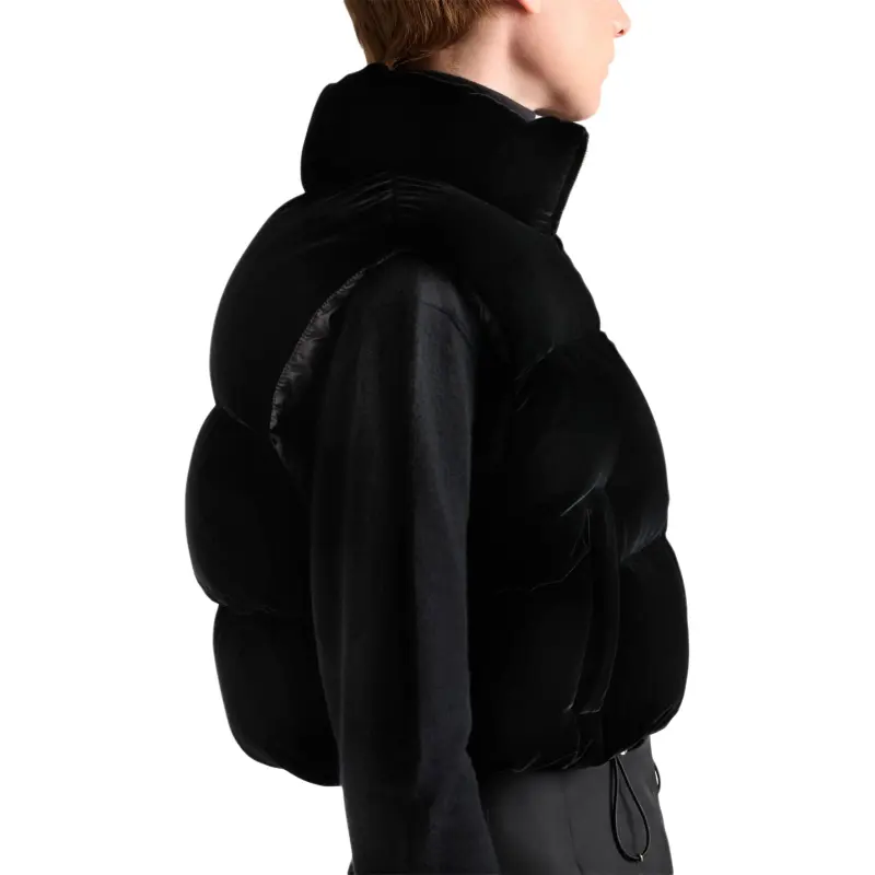 PRADA Logo-Plaque Quilted Cropped Gilet-4