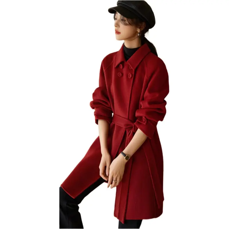 Mo Han Yi Mei Coat Women's Burgundy-2
