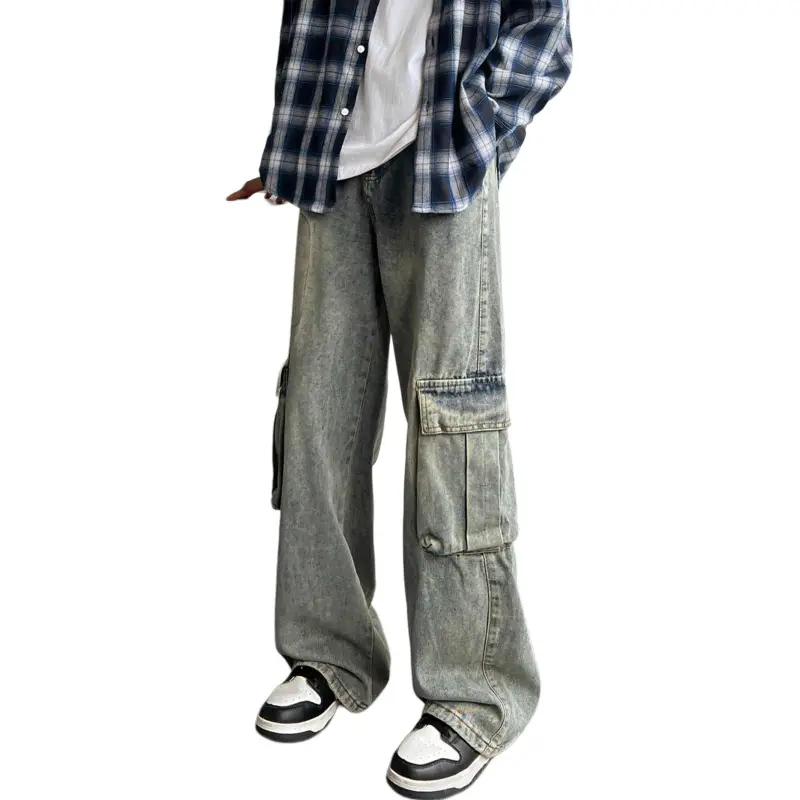 QOTRIOCK Jeans Men Blue-2