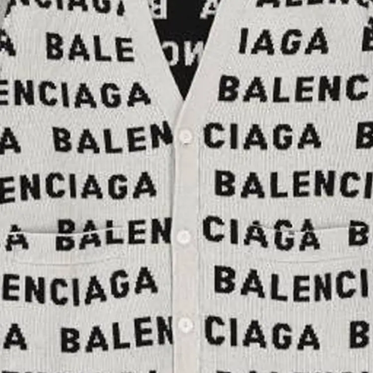 Balenciaga All Over Logo Intarsia Buttoned Cardigan-6