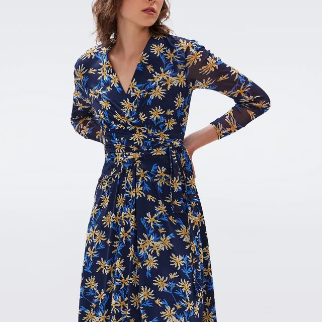 DVF Diane Von Furstenberg Brenda Paris Floral pattern Midi Dress-4