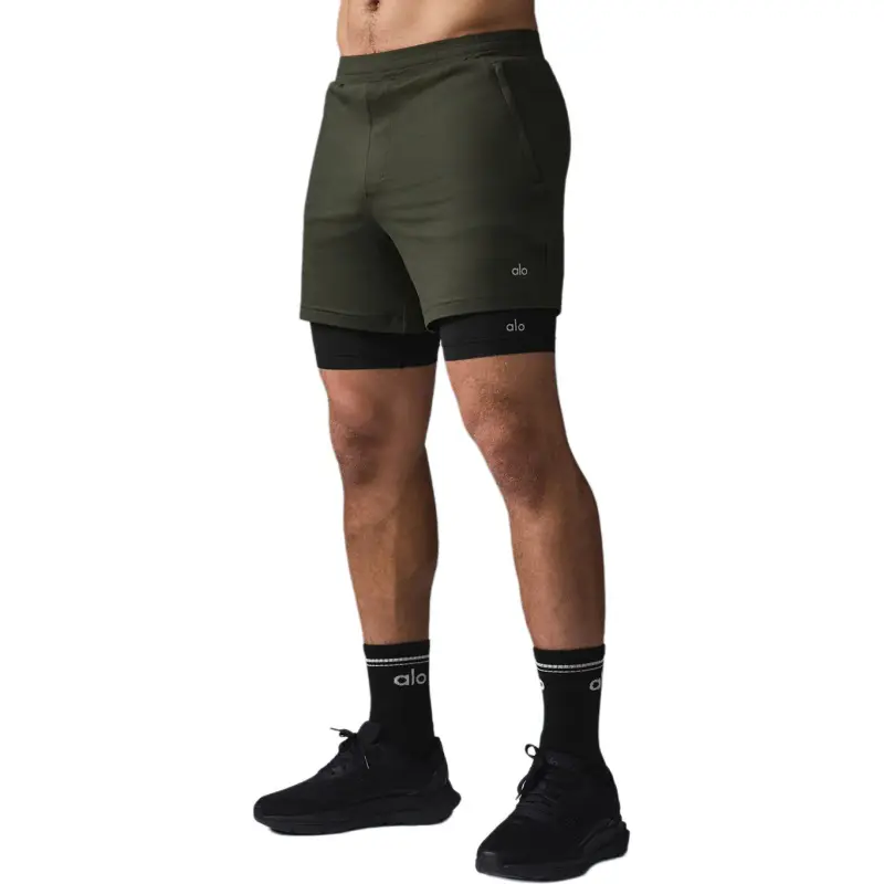 Alo Yoga Casual Shorts Men's Dark Green-1