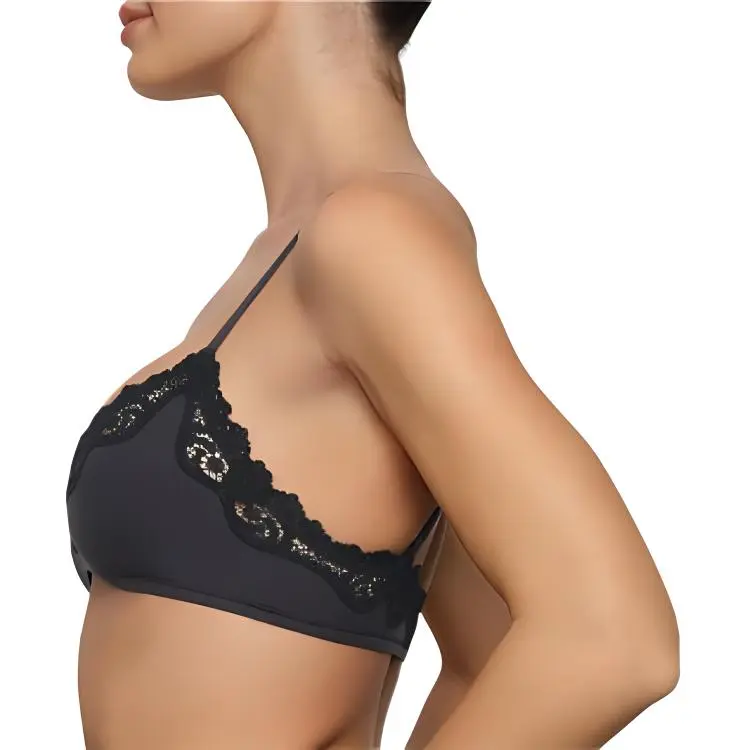 SKIMS FITS EVERYBODY LACE SCOOP BRALETTE Bra Women's ONYX/Onyx-2