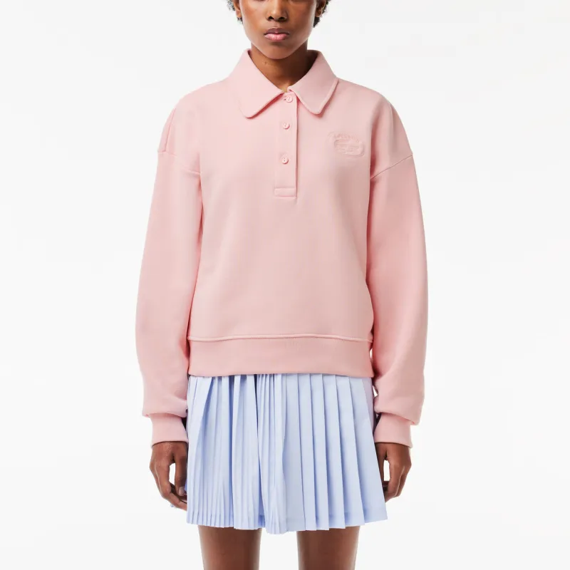 LACOSTE Logo embossed Cotton Sweatshirt-1