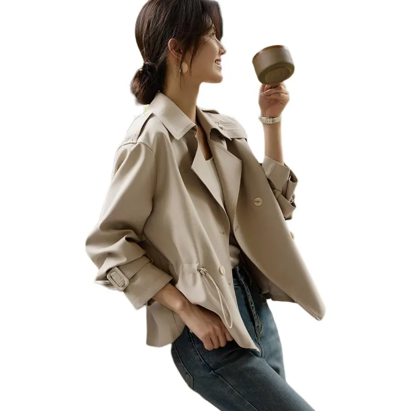 XWI Trench Coats Women's Khaki-3