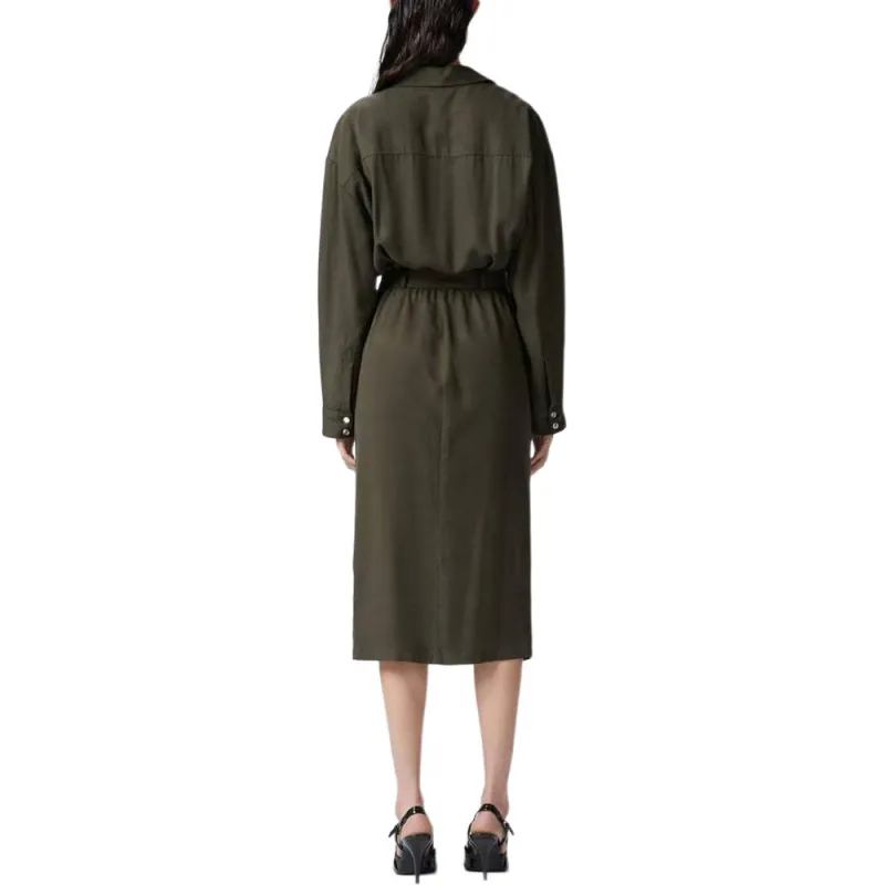 PINKO Utility Style Belted Shirt Dress-3