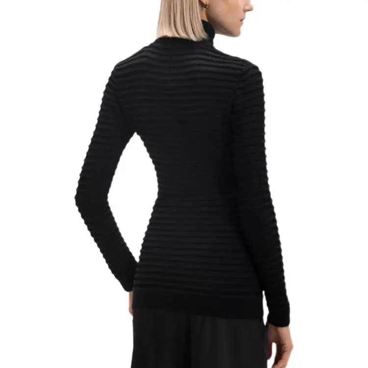 Valentino High Neck Long Sleeved Ribbed Top-4