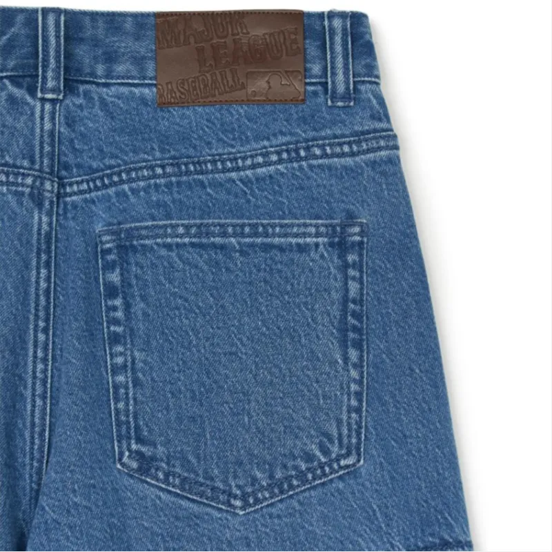 MLB New York Yankees Denim Basic Small Logo New York Yankees Denim Pants Jeans Women's Indigo-2