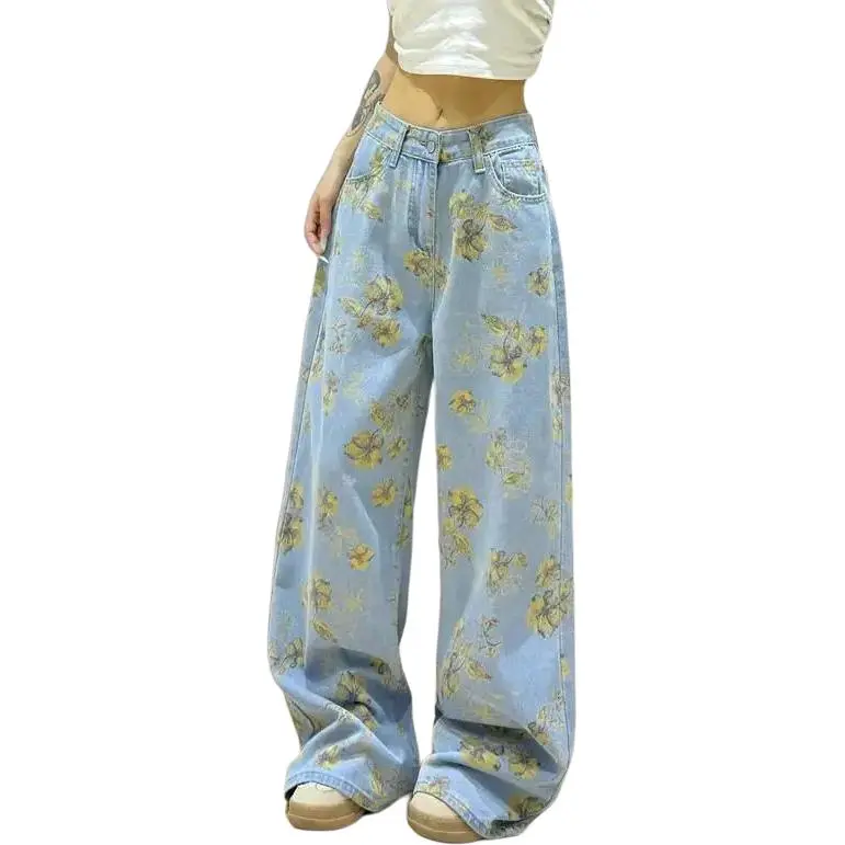 Concubine Zhu Jeans Women's Blue Floral-3