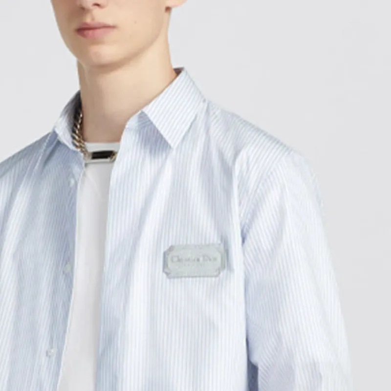 DIOR Shirts Men Light Blue-4
