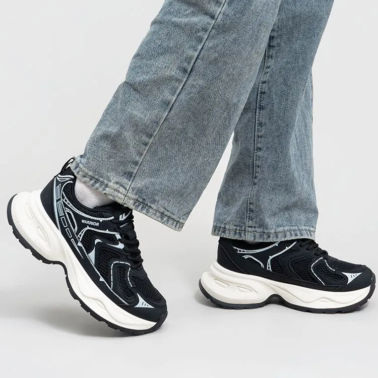 Warrior Warrior Wear Resistant Slip Resistant Low Top Chunky Sneakers Women's Beige Black-7