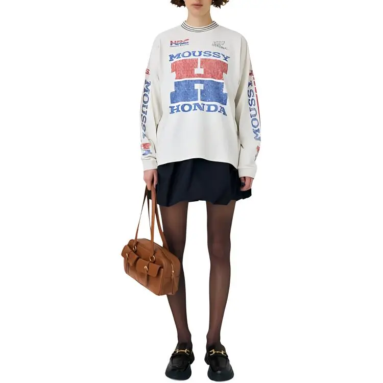 MOUSSY HRC Collaboration Drop Shoulder Sleeve T Shirt Women's-2
