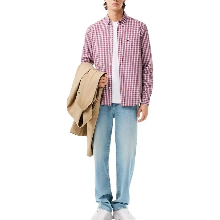 LACOSTE Shirts Men Burgundy-1