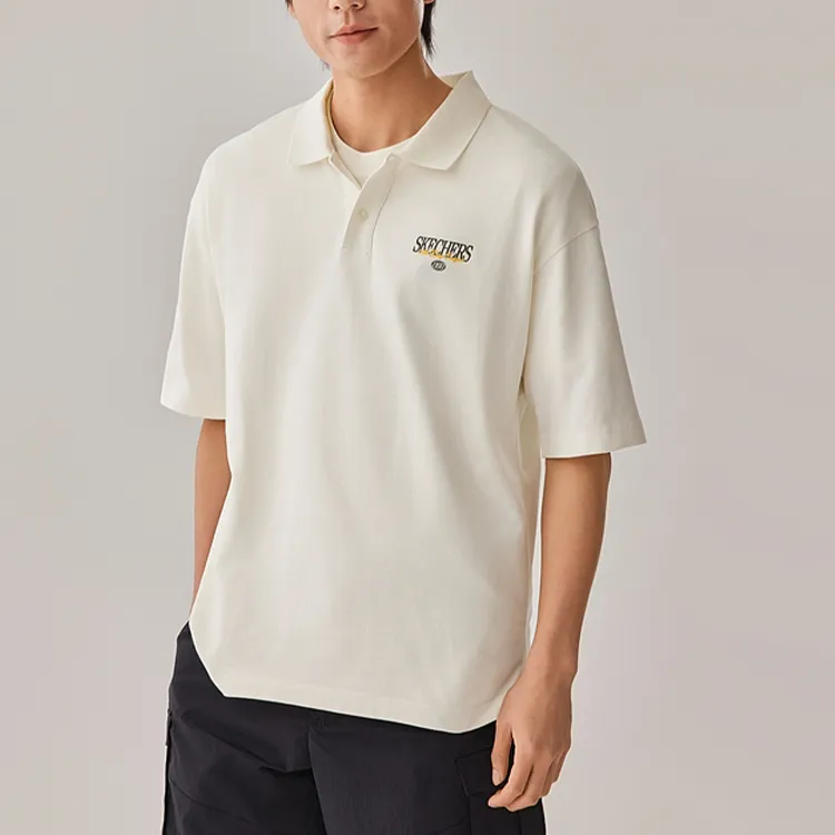 Skechers Sports And Leisure Polo Shirt Men's Marshmallow White-2