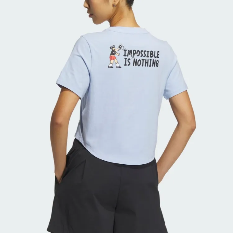 Adidas Crop Top Women's Light Pink Blue-2