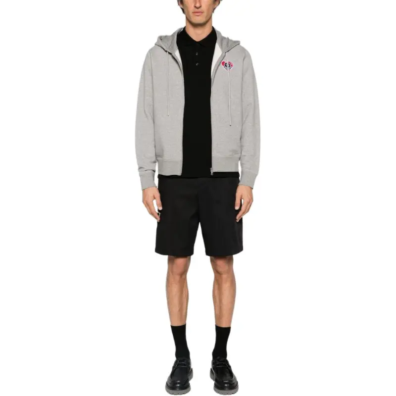 Moncler Logo Patch Zip Up Hoodie-4