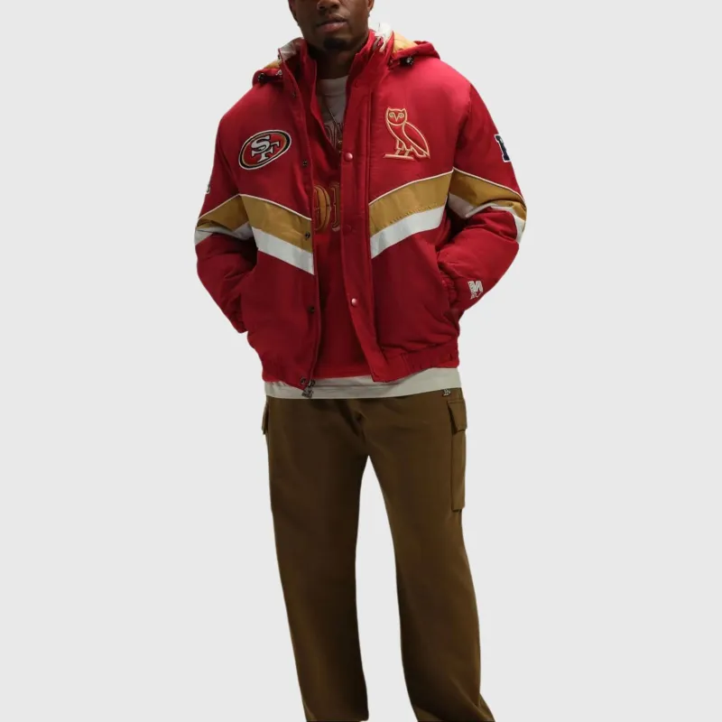Ovo X NFL San Francisco 49Ers Starter Sideline Puffer Jacket-2