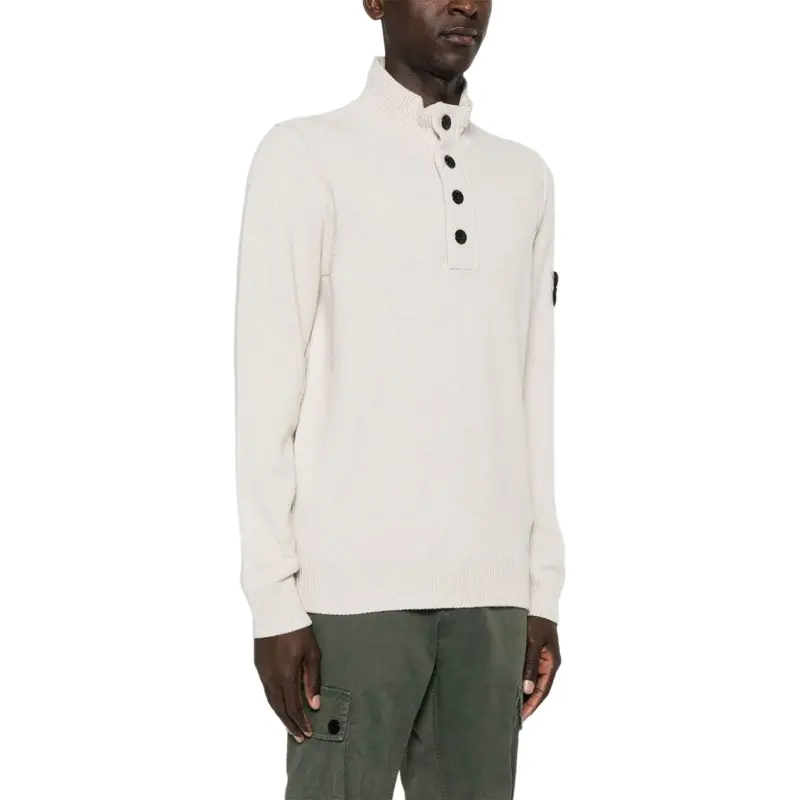 STONE ISLAND Buttoned High Neck Jumper-3