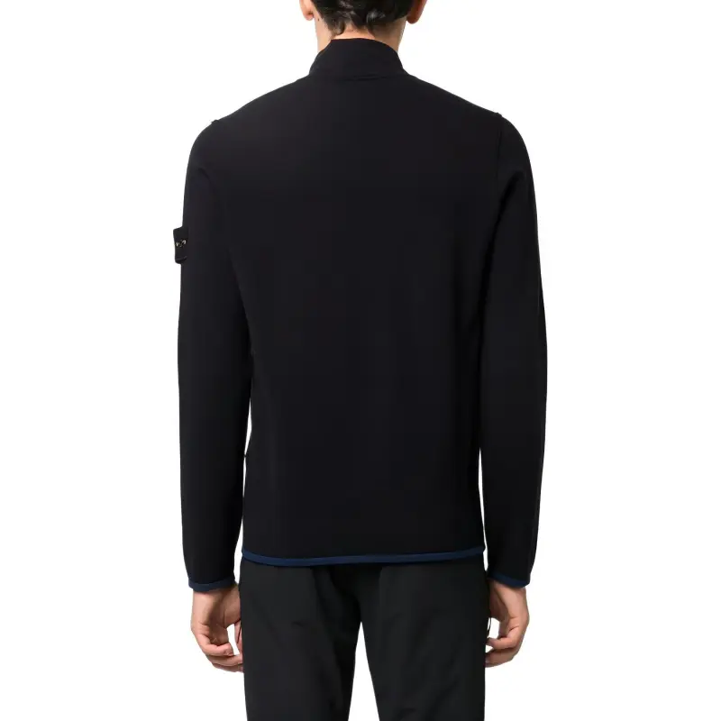 STONE ISLAND Compass Patch High Neck Zipped Cardigan-3