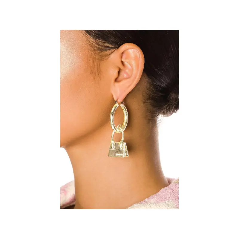 Jacquemus Chiquito Bag Charm Hoop Earrings-4