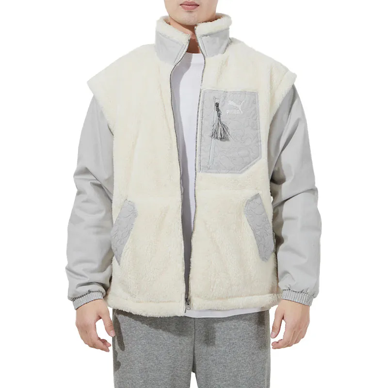 PUMA Velvet Jackets Men White-2
