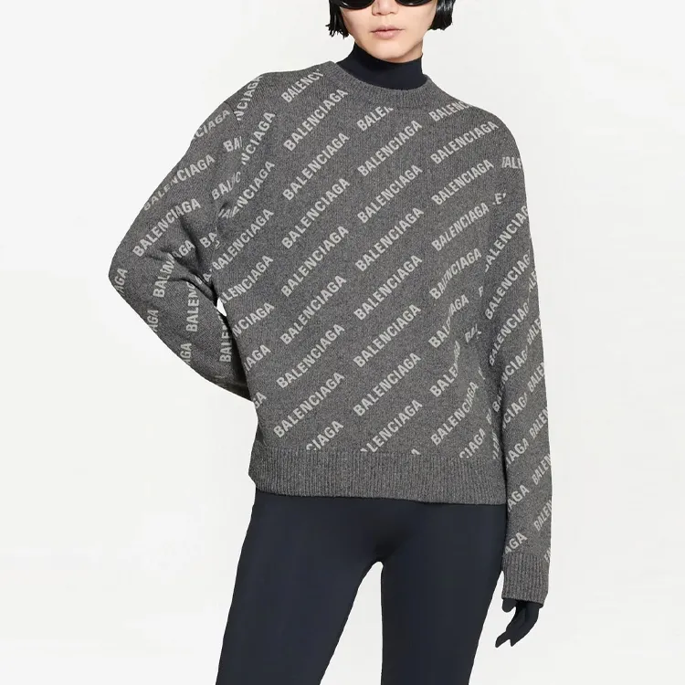 Balenciaga Cashmere Sweaters Women's Gray-1