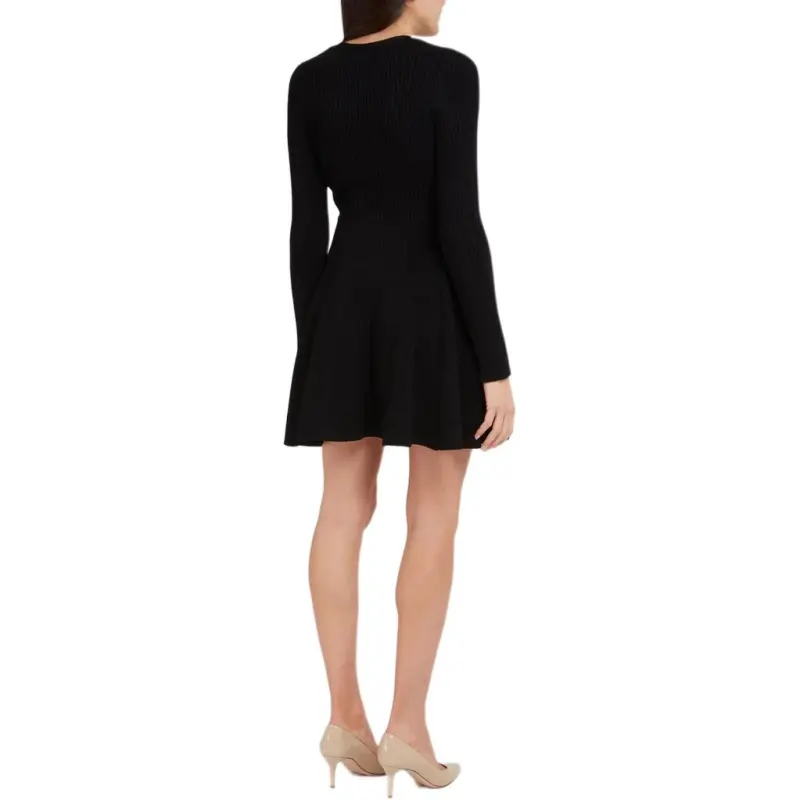 BALMAIN Ribbed V Neck Mini Dress-3