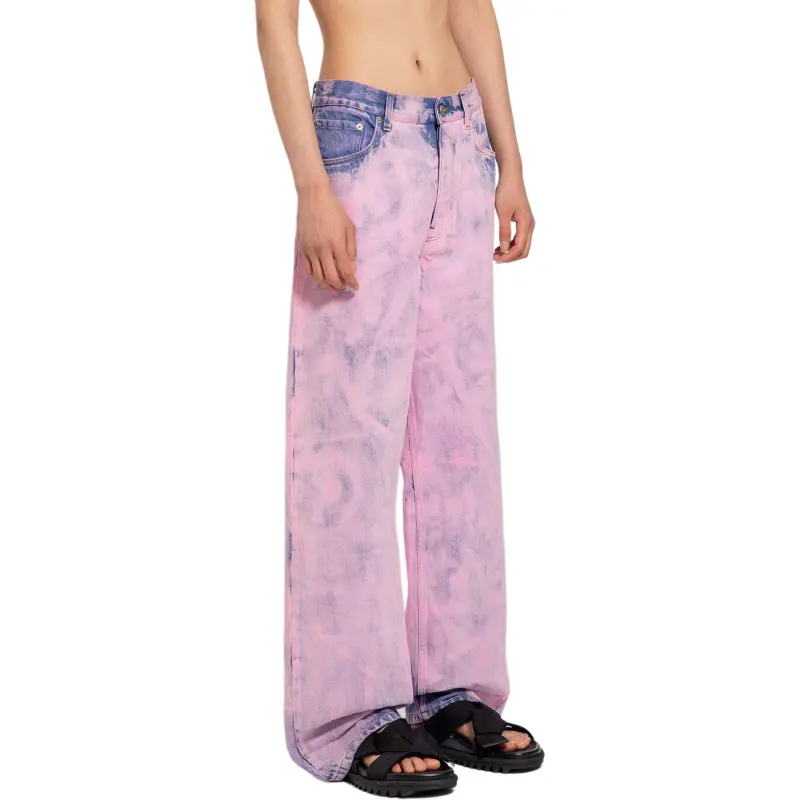 DRIES VAN NOTEN Dyed Vintage Effect Wide Leg Jeans-2