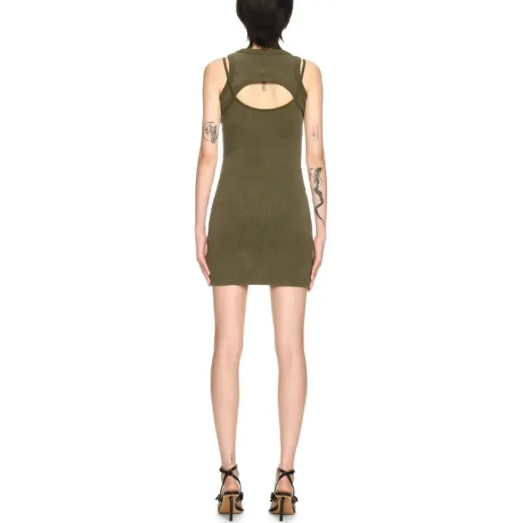 OFF WHITE Ribbed Cut out Dress-2