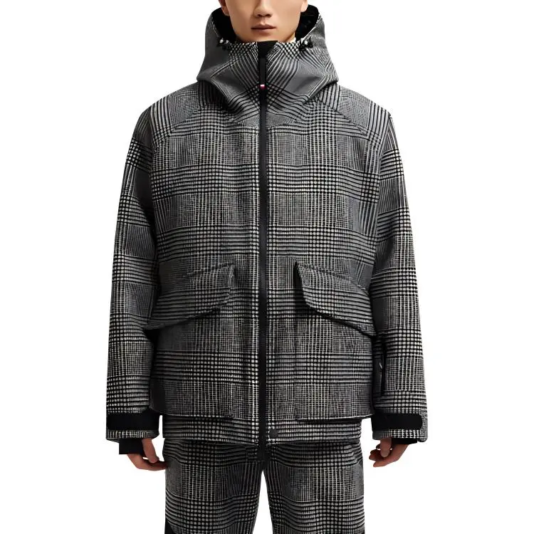 Moncler Houndstooth Hooded Down Jacket-3