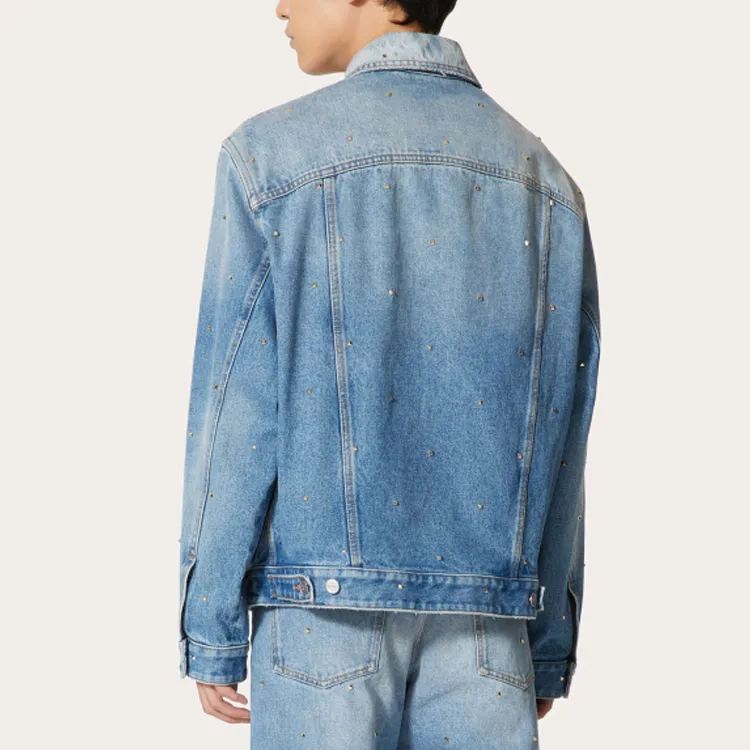 Valentino Buttoned Long Sleeved Denim Jacket-3
