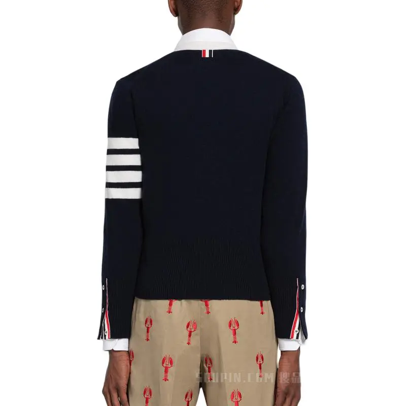 THOM BROWNE 4 Bar Cashmere Cardigan-4
