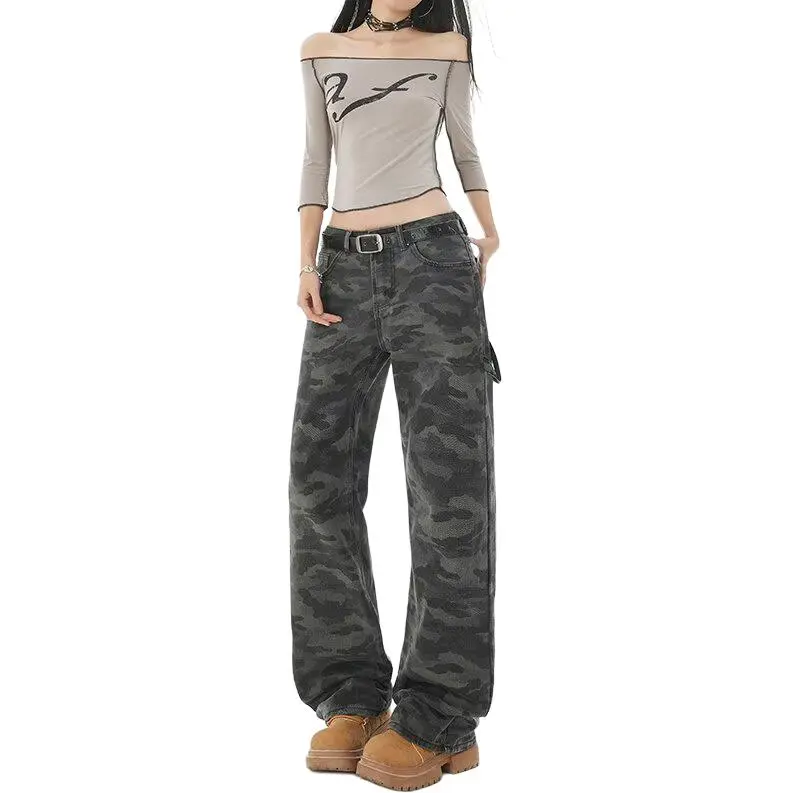 Concubine Zhu Jeans Women's Camouflage-8