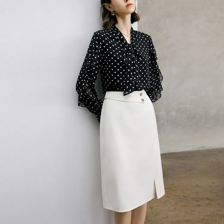 Yan Domain Shirt Women's Black Polka Dot-5