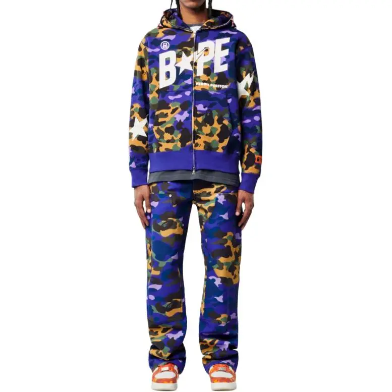 Bape X Heron Preston Mix 1st Camo Shark Relaxed Fit Full Zip Hoodie-4