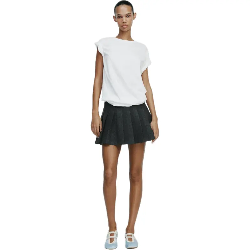 ZARA Casual Short Skirts Women's 1Zebra Print Gray-1