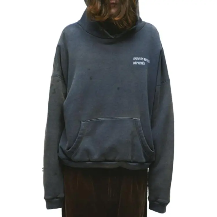 ENFANTS RICHES DEPRIMES Thermal Lined Distressed Logo Hoodie-2