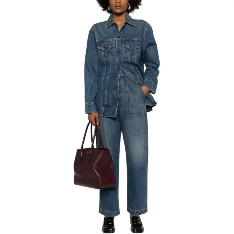 KHAITE The Ross Button Up Denim Jacket-2