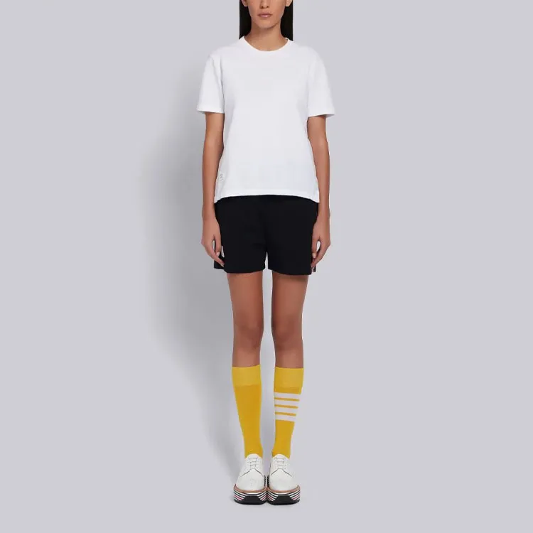 THOM BROWNE Rwb Stripe Asymmetric Hem T Shirt-1