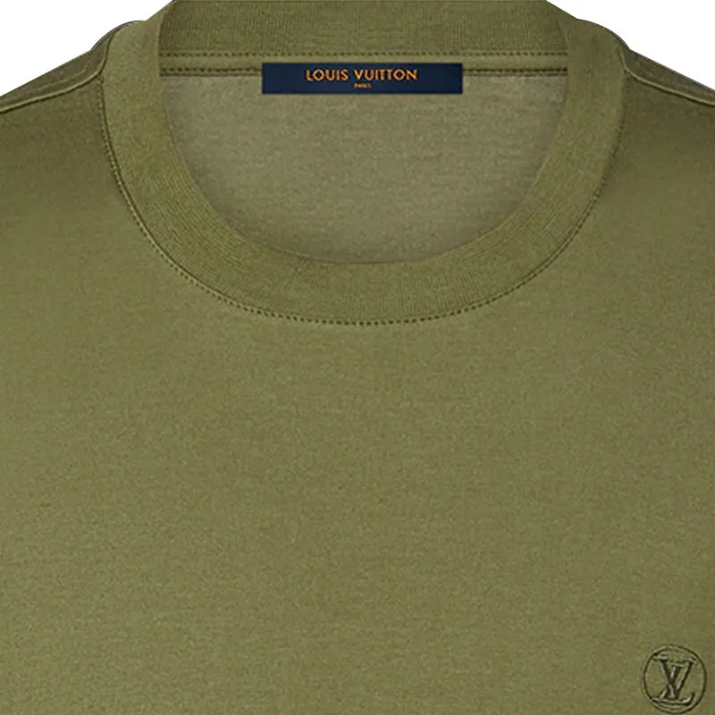 LOUIS VUITTON Classic Cotton T Shirt T Shirt Men's Green-3