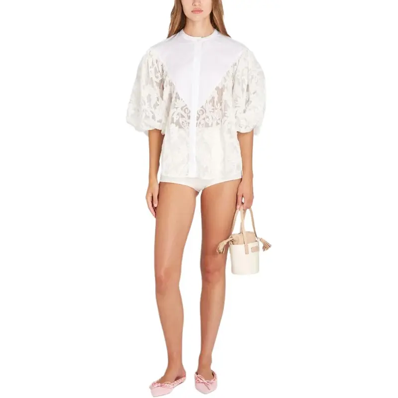 Giambattista Vall Embroidered Lace Blouse-1