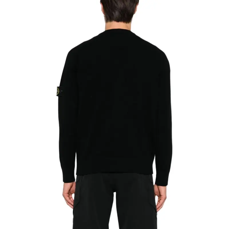 STONE ISLAND Compass Patch V Neck Knitted Cardigan-4