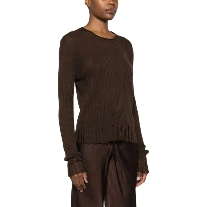 UMA WANG Frayed Hem Knitted Jumper-1